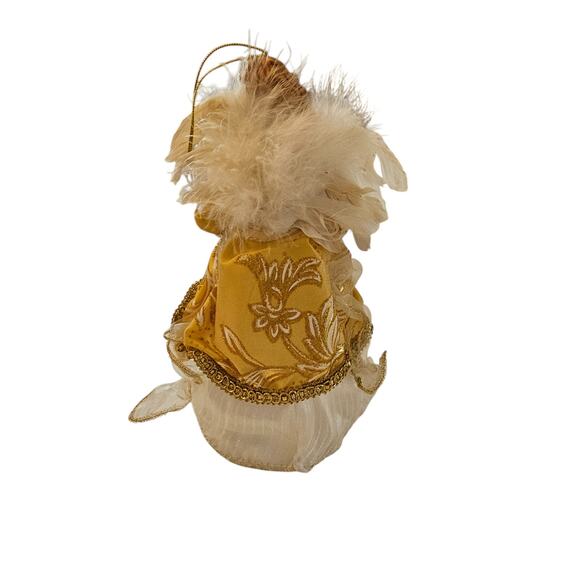 Vintage Christmas Tree Topper Angel White w/ Gold Accents Porcelain - Picture 3 of 5